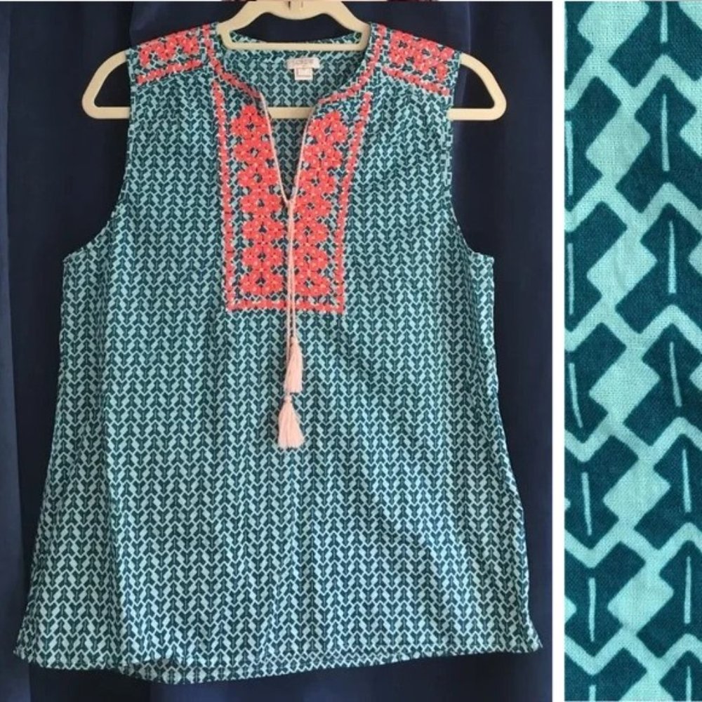 J.Crew | Embroidered Sleeveless Blouse